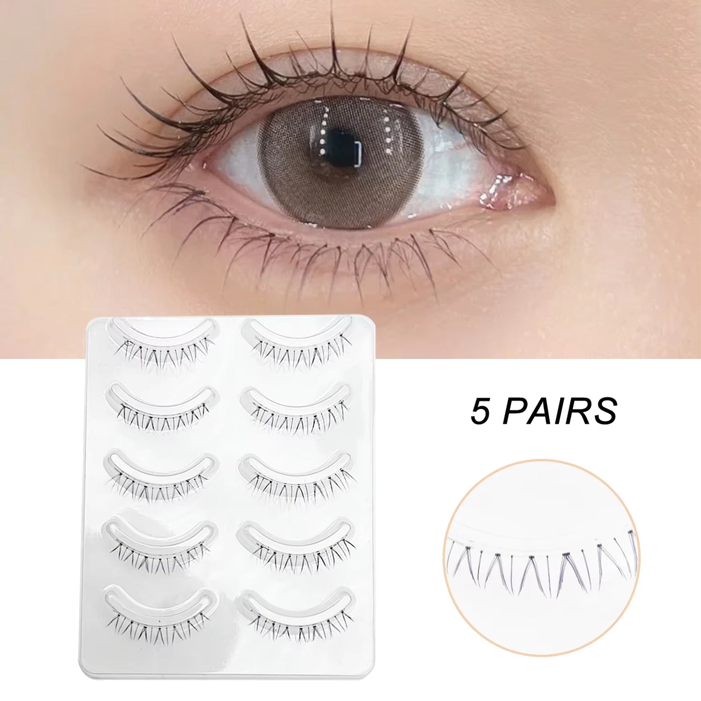Manga-Inspired Soft Natural False Eyelashes - Thick Wispy Lashes for Daily Makeup and Special Occasions