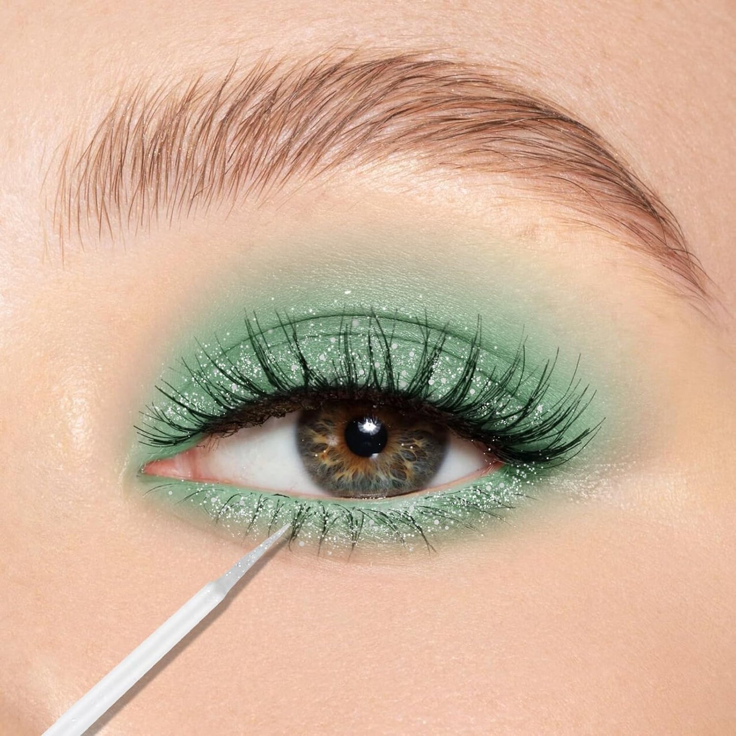 Sparkling Glitter Liquid Eyeshadow - Dual-Ended Brush, Highly Pigmented Shimmer & Matte Shades for Stunning Eye Makeup