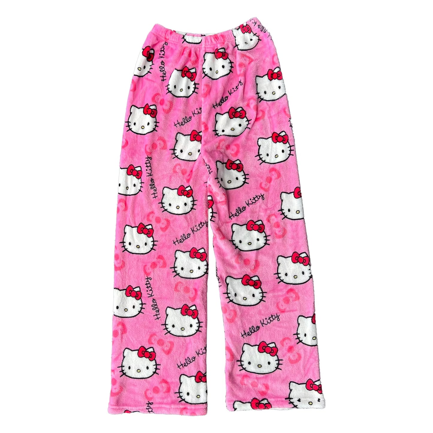 Y2K Hello Kitty Pajama Pants for Women - Sanrio Anime Cartoon Couple Sleepwear Trousers for Home Leisure