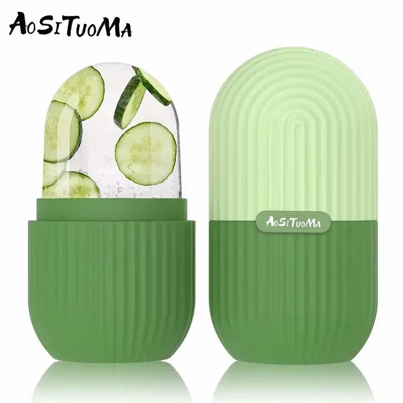 Silicone Ice Face Roller for Contouring, Pore Minimization, and Dark Circle Reduction - Facial Massage Tool for Eyes and Neck Care