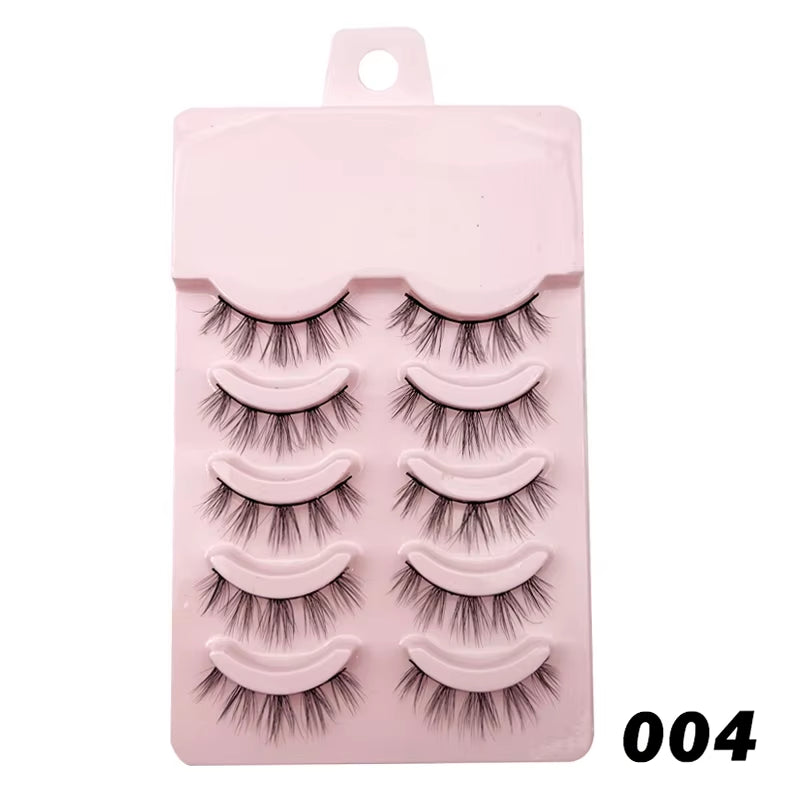 Manga-Inspired Soft Natural False Eyelashes - Thick Wispy Lashes for Daily Makeup and Special Occasions