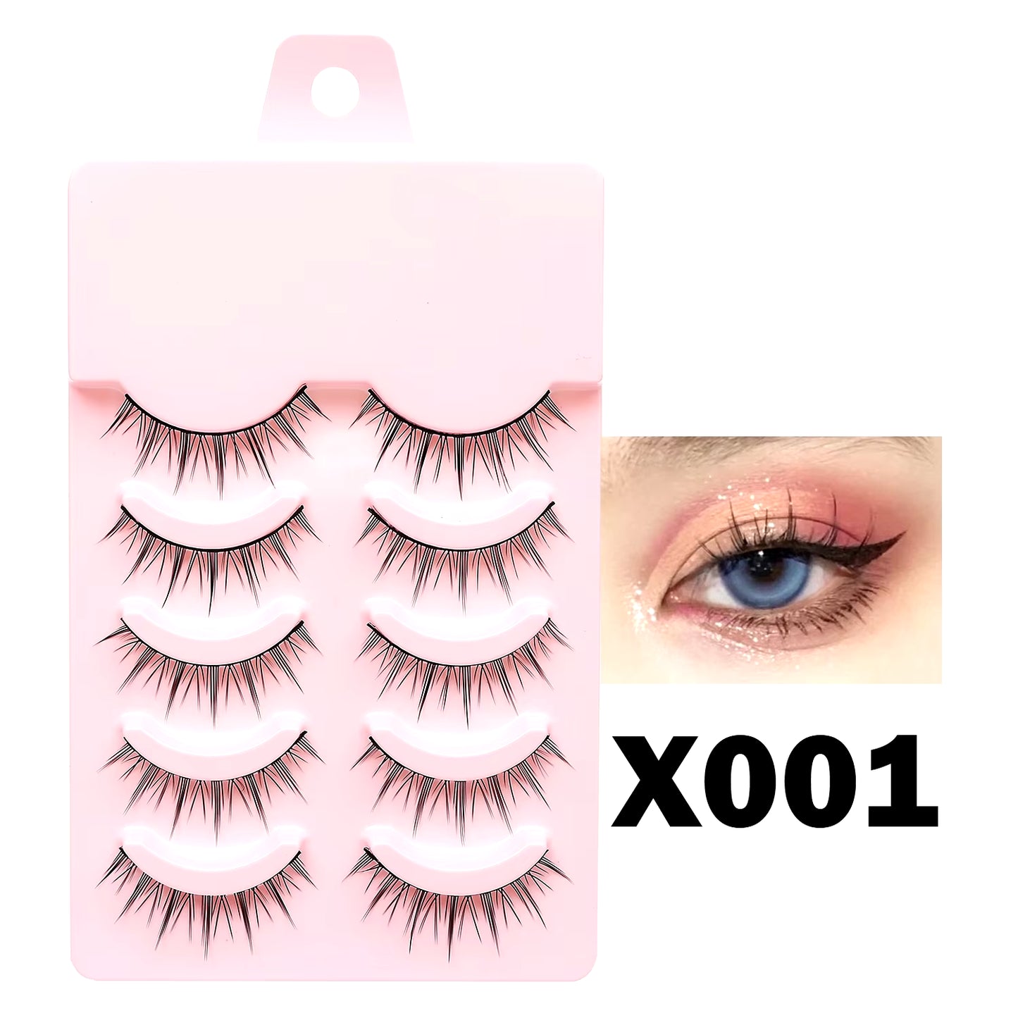Manga-Inspired Soft Natural False Eyelashes - Thick Wispy Lashes for Daily Makeup and Special Occasions