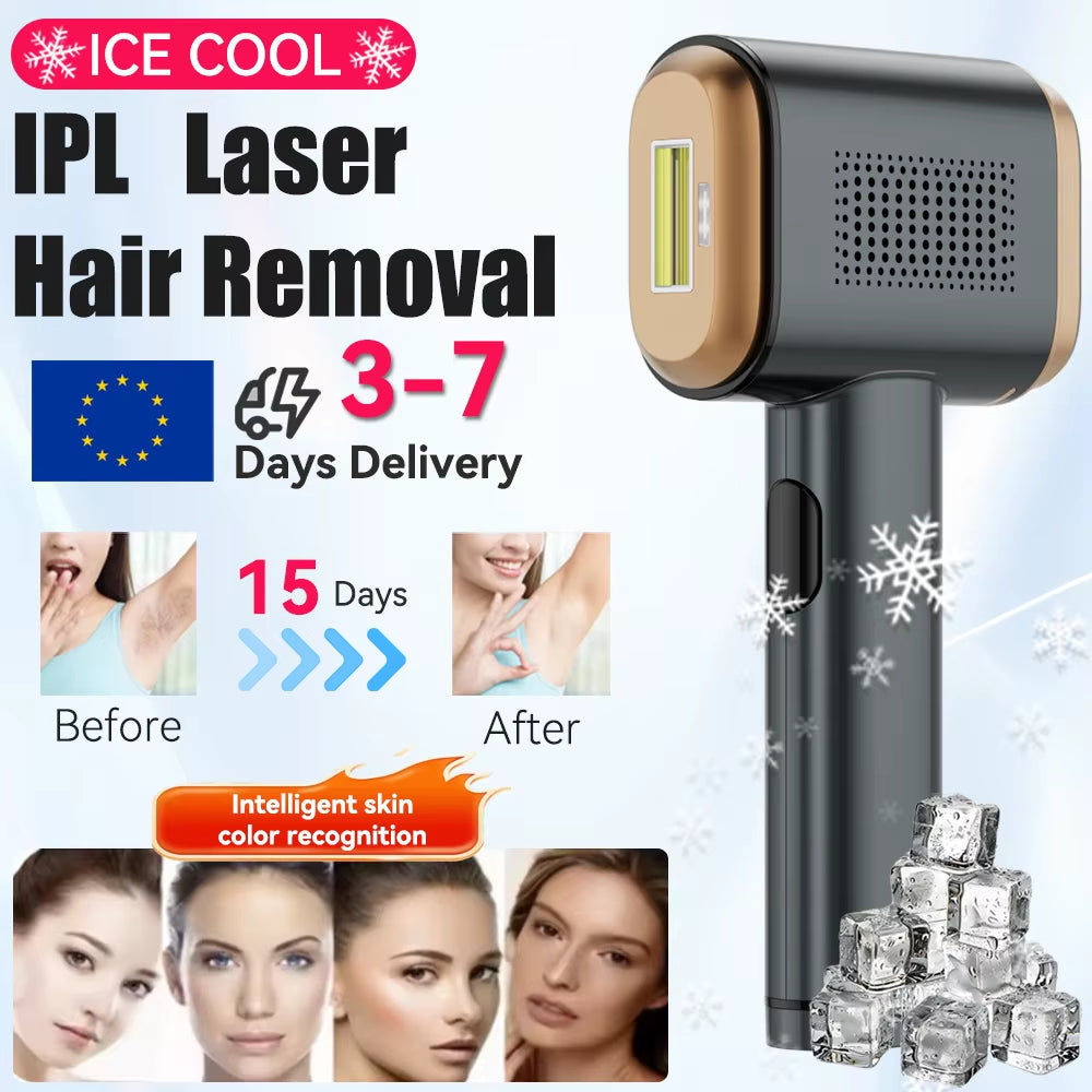 Professional IPL Hair Removal Kit for Women - Portable Laser Device for Painless Bikini Hair Removal