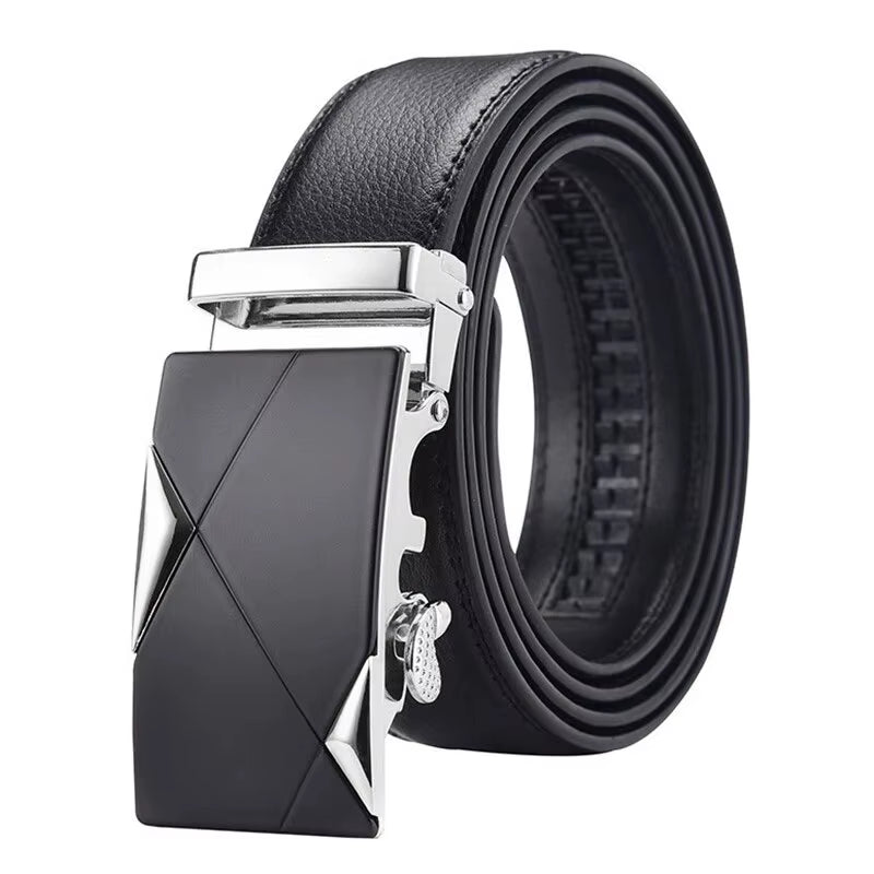Luxury Men's Genuine Leather Belt with Metal Buckle for Casual and Formal Wear
