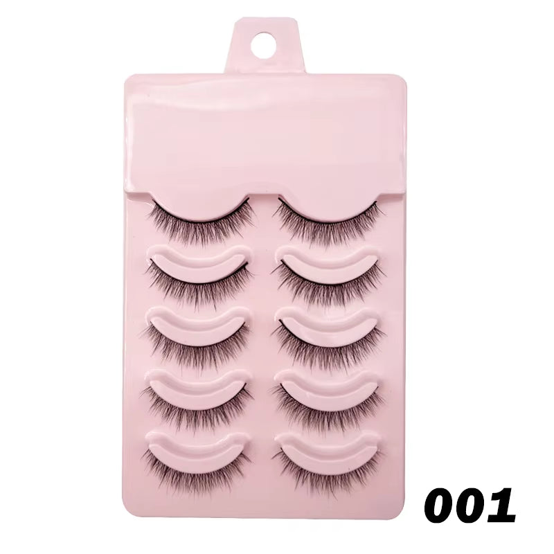 Manga-Inspired Soft Natural False Eyelashes - Thick Wispy Lashes for Daily Makeup and Special Occasions