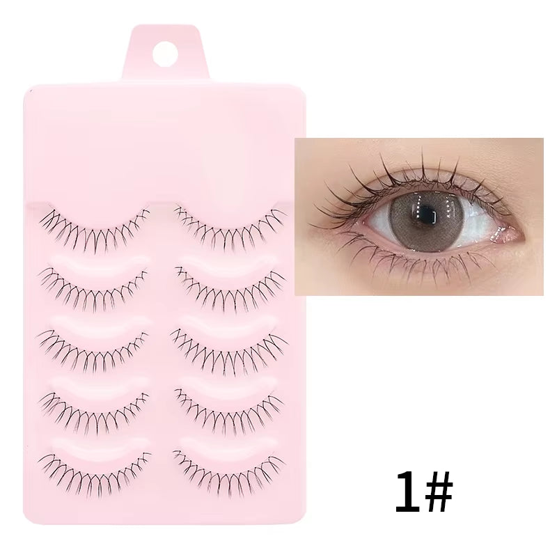 Manga-Inspired Soft Natural False Eyelashes - Thick Wispy Lashes for Daily Makeup and Special Occasions