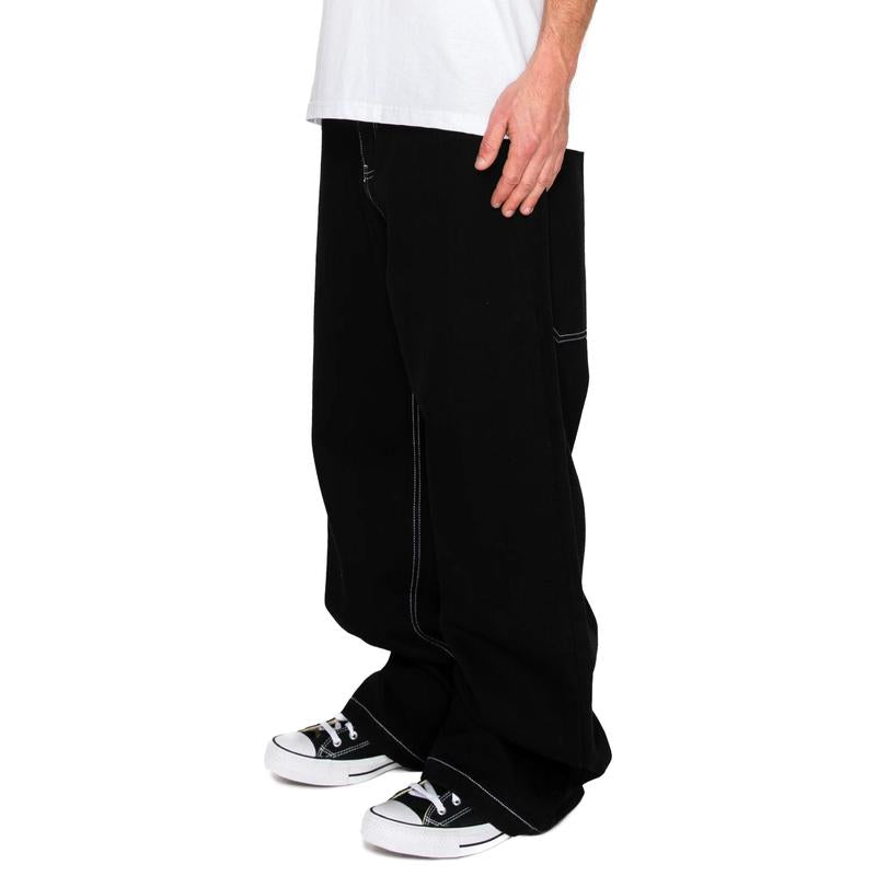 Men's Ultra Baggy Y2K Wide-Leg Denim Jeans - Oversized Classic Fit Mid-Waist Cotton Pants with 32” Inseam and Spacious Back Pocket