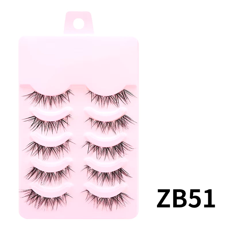 Manga-Inspired Soft Natural False Eyelashes - Thick Wispy Lashes for Daily Makeup and Special Occasions