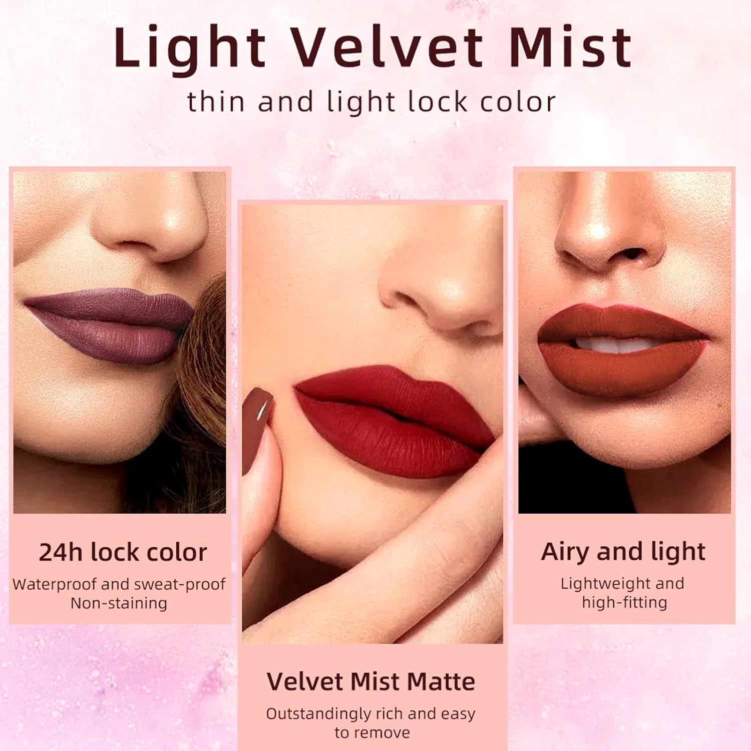 6-Piece Heart Crush Lip Glaze Set - Vivid Color, Juicy Glossy Finish, Long-Lasting & Moisturizing Lipstick for Daily Wear
