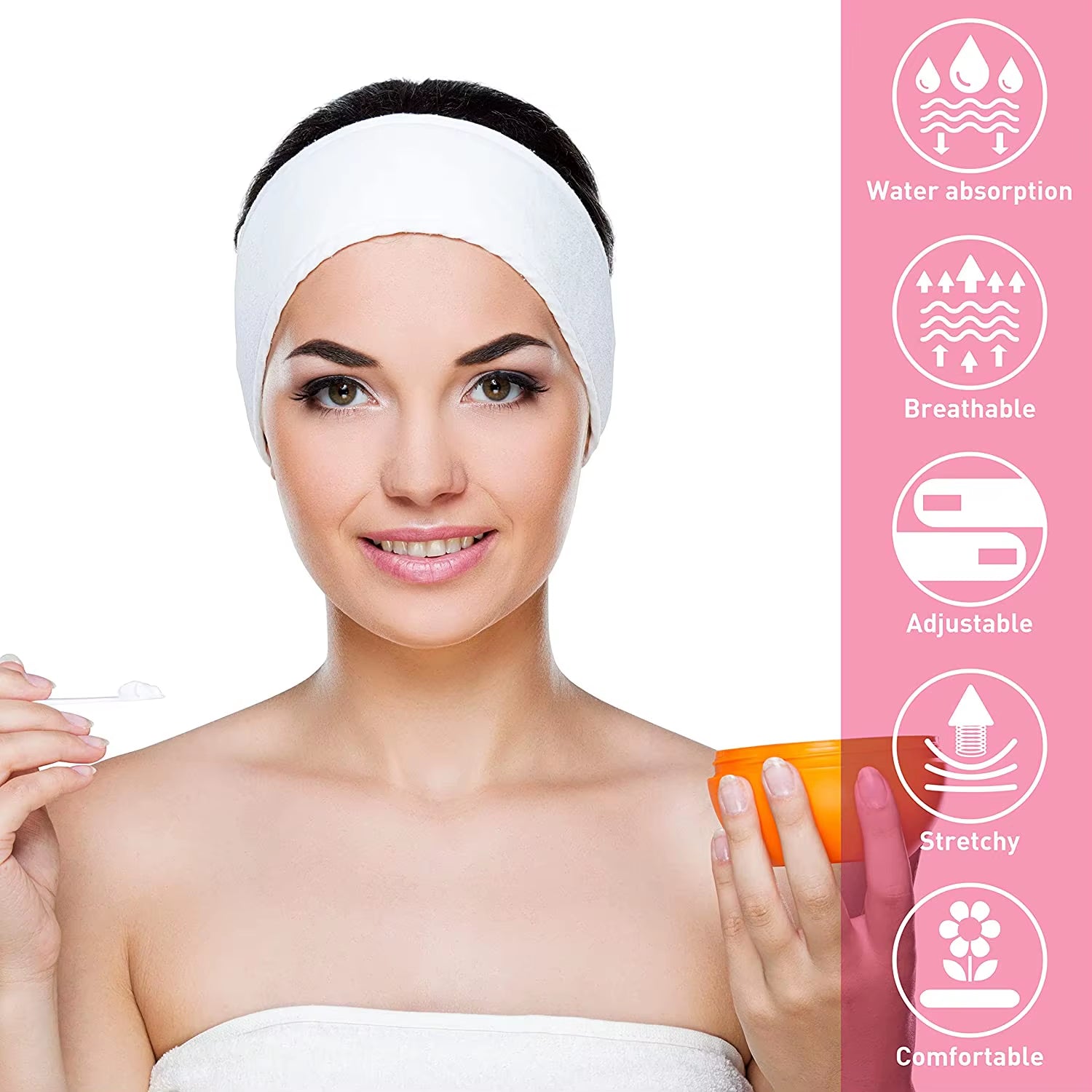 Adjustable Wide Headband for Yoga, Spa, Bath, and Makeup - Women's Cosmetic Accessory