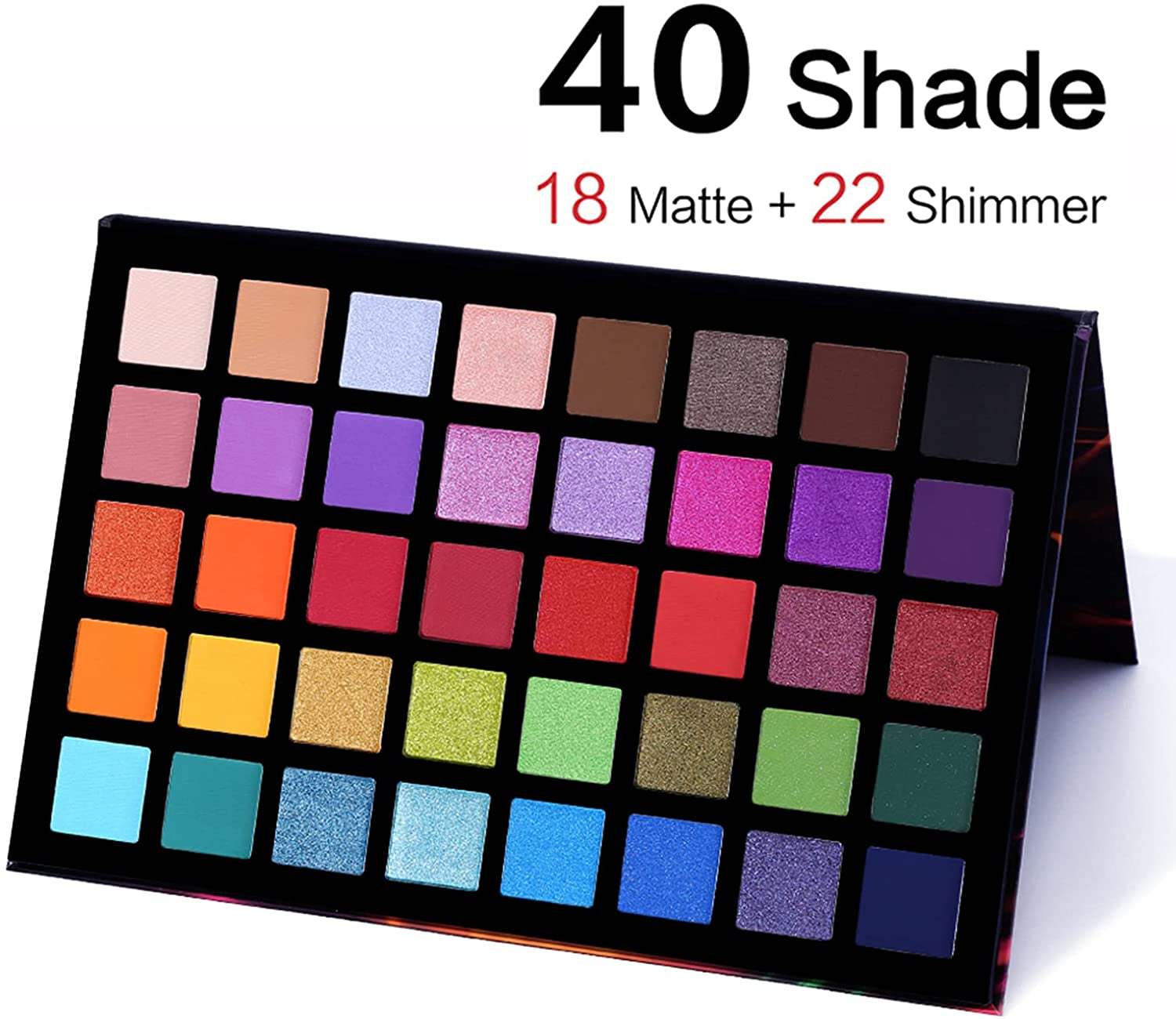 Spotlight Professional 40-Color Eyeshadow Palette - Matte and Shimmer Waterproof Formula with High Pigmentation for Long-Lasting Makeup