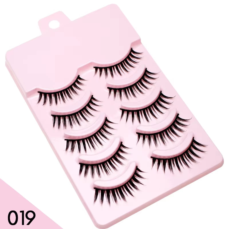 Manga-Inspired Soft Natural False Eyelashes - Thick Wispy Lashes for Daily Makeup and Special Occasions