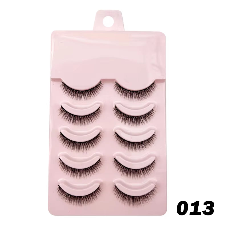 Manga-Inspired Soft Natural False Eyelashes - Thick Wispy Lashes for Daily Makeup and Special Occasions