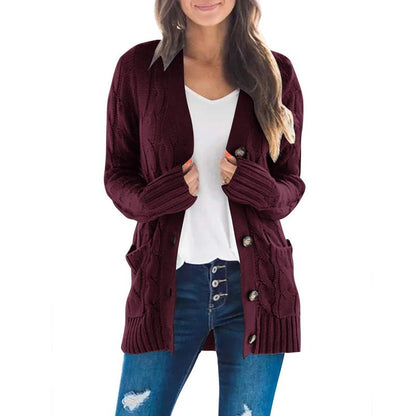 MEROKEETY Women's 2024 Fall Long Sleeve Cable Knit Open Front Cardigan with Buttons - Stylish Loose Outerwear for Everyday Wear