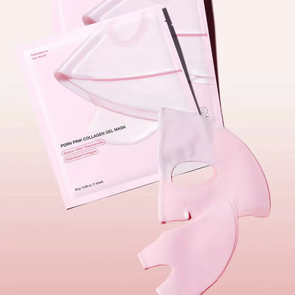 Pink Collagen Gel Salmon PDRN Facial Mask - Deep Hydrating, Moisturizing, and Firming Hydrogel Face Sheets for Balanced Skin Tone