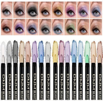 Pearlescent Eyeliner Set - 16 Colors, Waterproof, Long-Lasting, Non-Smudge Glitter Eye Makeup