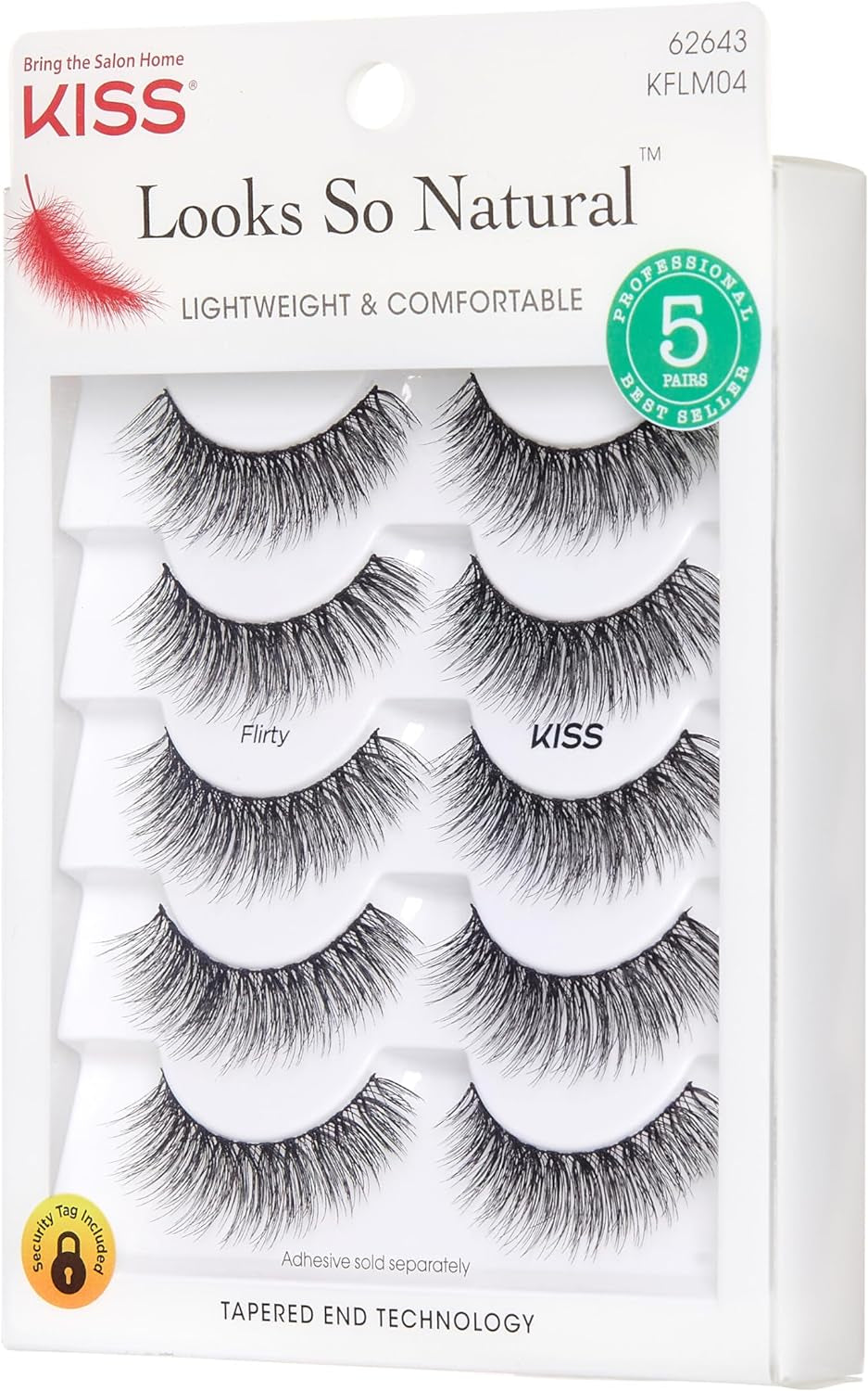 5 Pairs of Tapered Flirty Eyelashes #62643/KFLM04