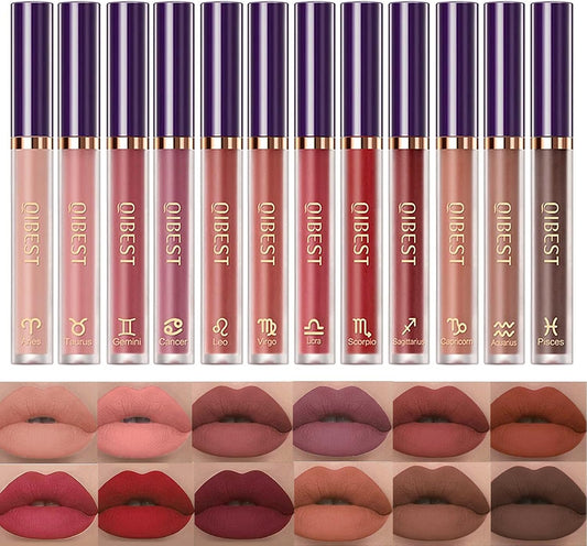 6-Piece Heart Crush Lip Glaze Set - Vivid Color, Juicy Glossy Finish, Long-Lasting & Moisturizing Lipstick for Daily Wear