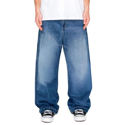 Men's Ultra Baggy Y2K Wide-Leg Denim Jeans - Oversized Classic Fit Mid-Waist Cotton Pants with 32” Inseam and Spacious Back Pocket