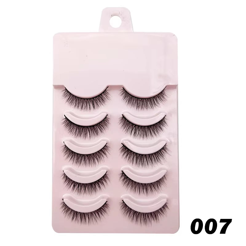 Manga-Inspired Soft Natural False Eyelashes - Thick Wispy Lashes for Daily Makeup and Special Occasions