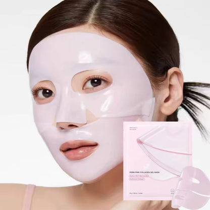 Pink Collagen Gel Salmon PDRN Facial Mask - Deep Hydrating, Moisturizing, and Firming Hydrogel Face Sheets for Balanced Skin Tone