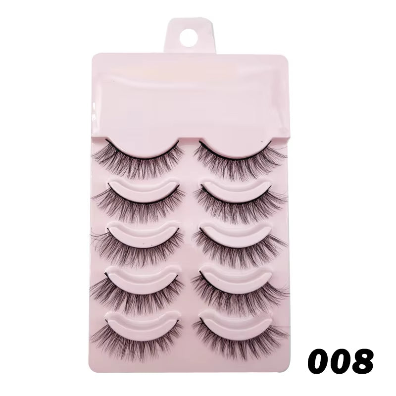 Manga-Inspired Soft Natural False Eyelashes - Thick Wispy Lashes for Daily Makeup and Special Occasions