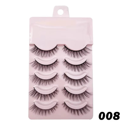 Manga-Inspired Soft Natural False Eyelashes - Thick Wispy Lashes for Daily Makeup and Special Occasions