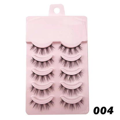 Manga-Inspired Soft Natural False Eyelashes - Thick Wispy Lashes for Daily Makeup and Special Occasions