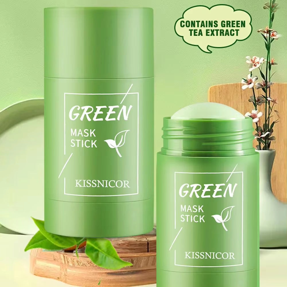 Green Tea Cleansing Stick Mask - Shrink Pores & Remove Blackheads, Deep Cleansing & Moisturizing Facial Treatment (40G)