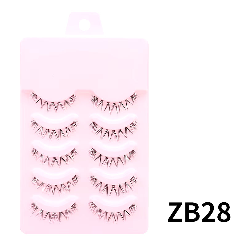 Manga-Inspired Soft Natural False Eyelashes - Thick Wispy Lashes for Daily Makeup and Special Occasions
