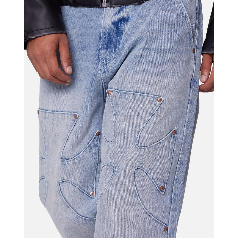 MNML Bootcut Iron Cross Blue Jeans