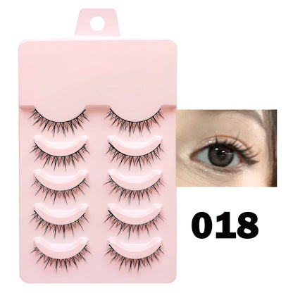 Manga-Inspired Soft Natural False Eyelashes - Thick Wispy Lashes for Daily Makeup and Special Occasions