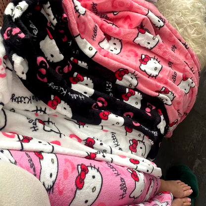 Y2K Hello Kitty Pajama Pants for Women - Sanrio Anime Cartoon Couple Sleepwear Trousers for Home Leisure