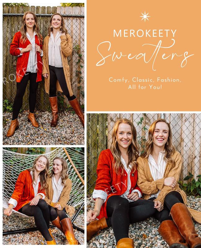 MEROKEETY Women's 2024 Fall Long Sleeve Cable Knit Open Front Cardigan with Buttons - Stylish Loose Outerwear for Everyday Wear