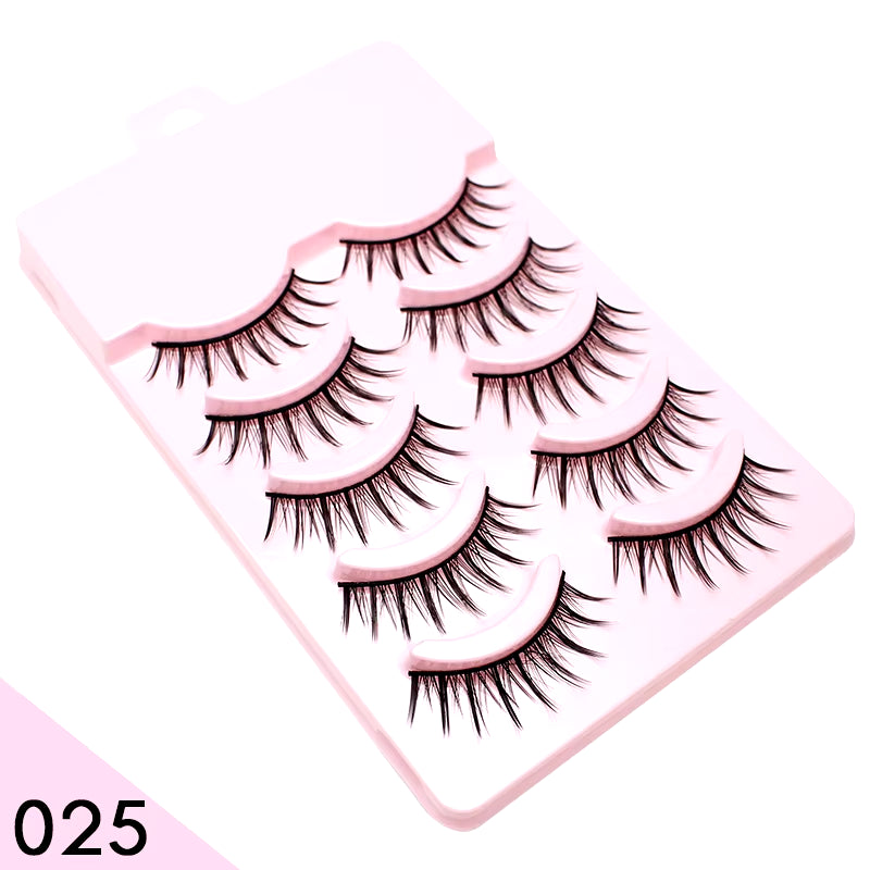 Manga-Inspired Soft Natural False Eyelashes - Thick Wispy Lashes for Daily Makeup and Special Occasions