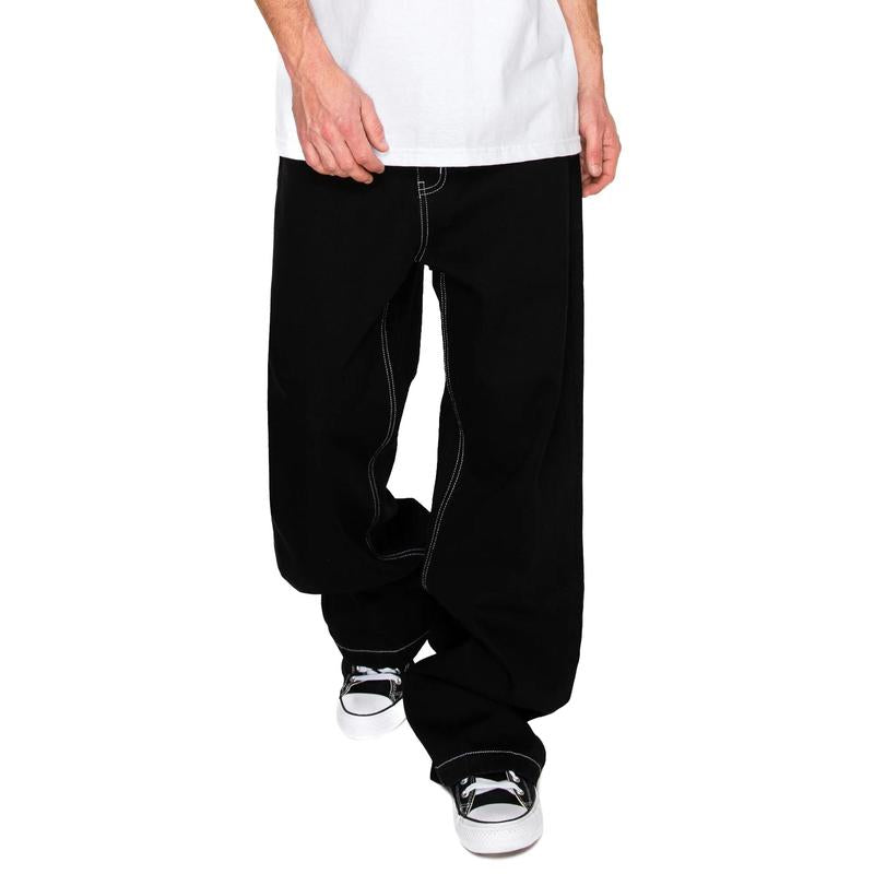 Men's Ultra Baggy Y2K Wide-Leg Denim Jeans - Oversized Classic Fit Mid-Waist Cotton Pants with 32” Inseam and Spacious Back Pocket