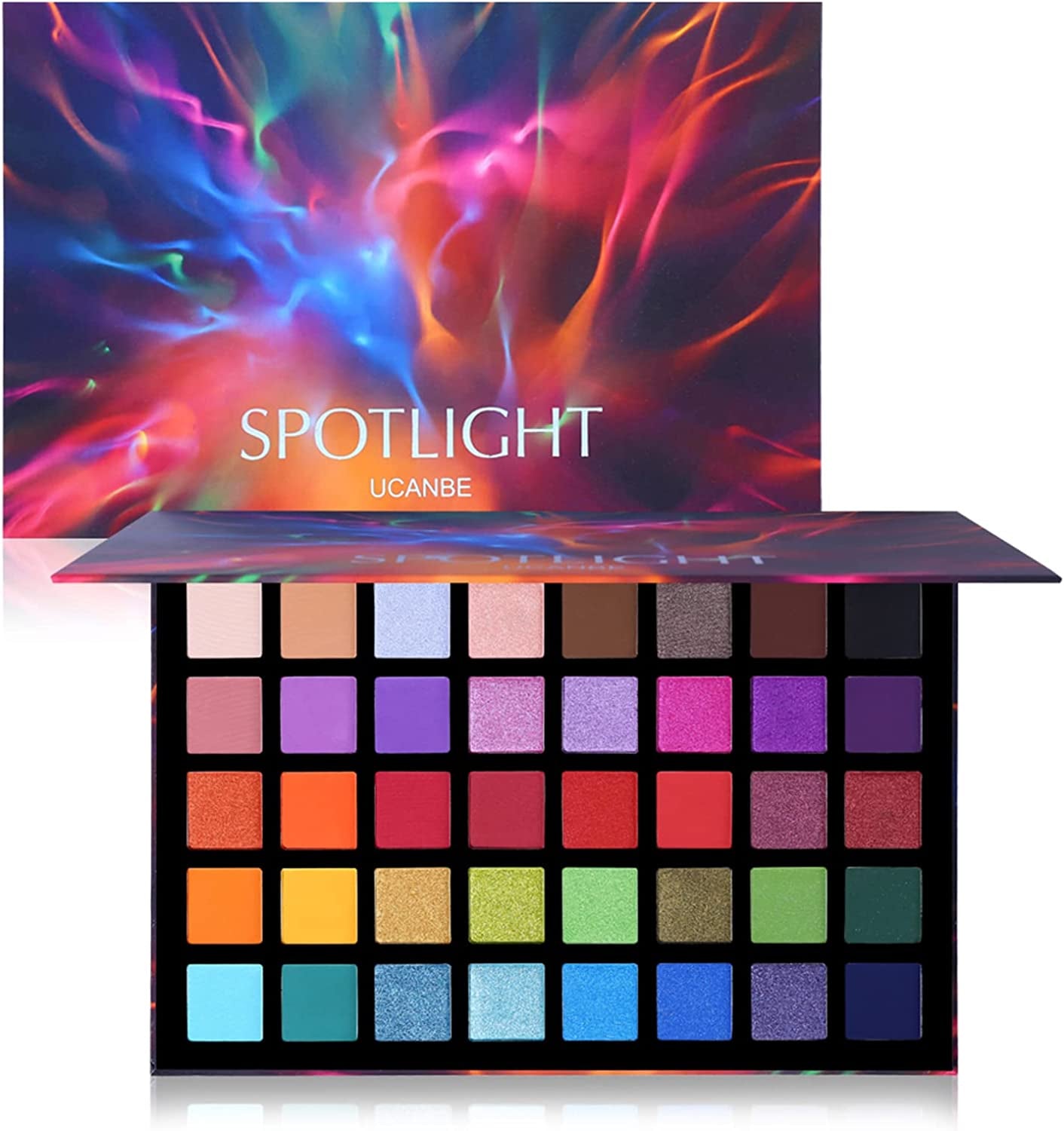 Spotlight Professional 40-Color Eyeshadow Palette - Matte and Shimmer Waterproof Formula with High Pigmentation for Long-Lasting Makeup