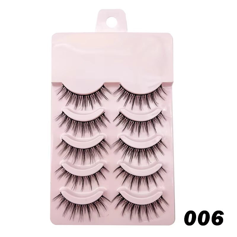 Manga-Inspired Soft Natural False Eyelashes - Thick Wispy Lashes for Daily Makeup and Special Occasions