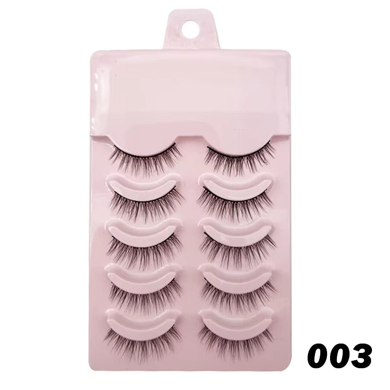Manga-Inspired Soft Natural False Eyelashes - Thick Wispy Lashes for Daily Makeup and Special Occasions