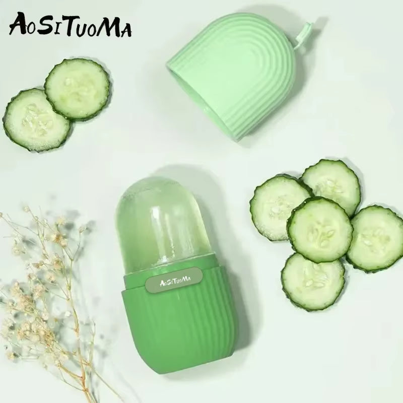 Silicone Ice Face Roller for Contouring, Pore Minimization, and Dark Circle Reduction - Facial Massage Tool for Eyes and Neck Care