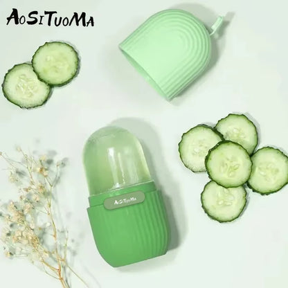 Silicone Ice Face Roller for Contouring, Pore Minimization, and Dark Circle Reduction - Facial Massage Tool for Eyes and Neck Care