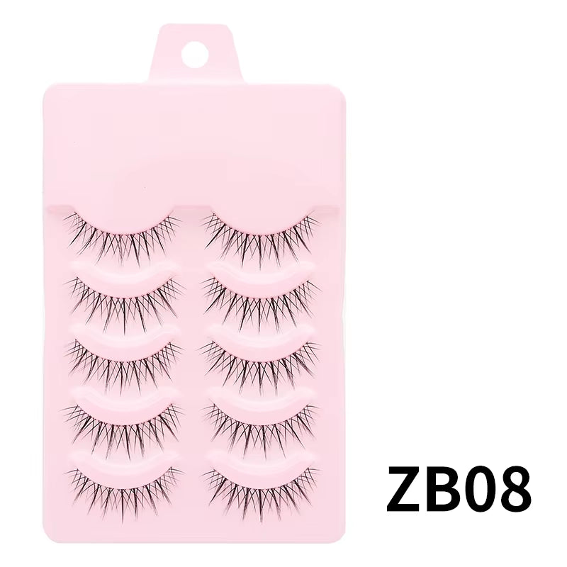 Manga-Inspired Soft Natural False Eyelashes - Thick Wispy Lashes for Daily Makeup and Special Occasions