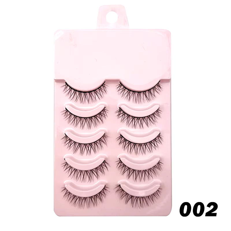 Manga-Inspired Soft Natural False Eyelashes - Thick Wispy Lashes for Daily Makeup and Special Occasions
