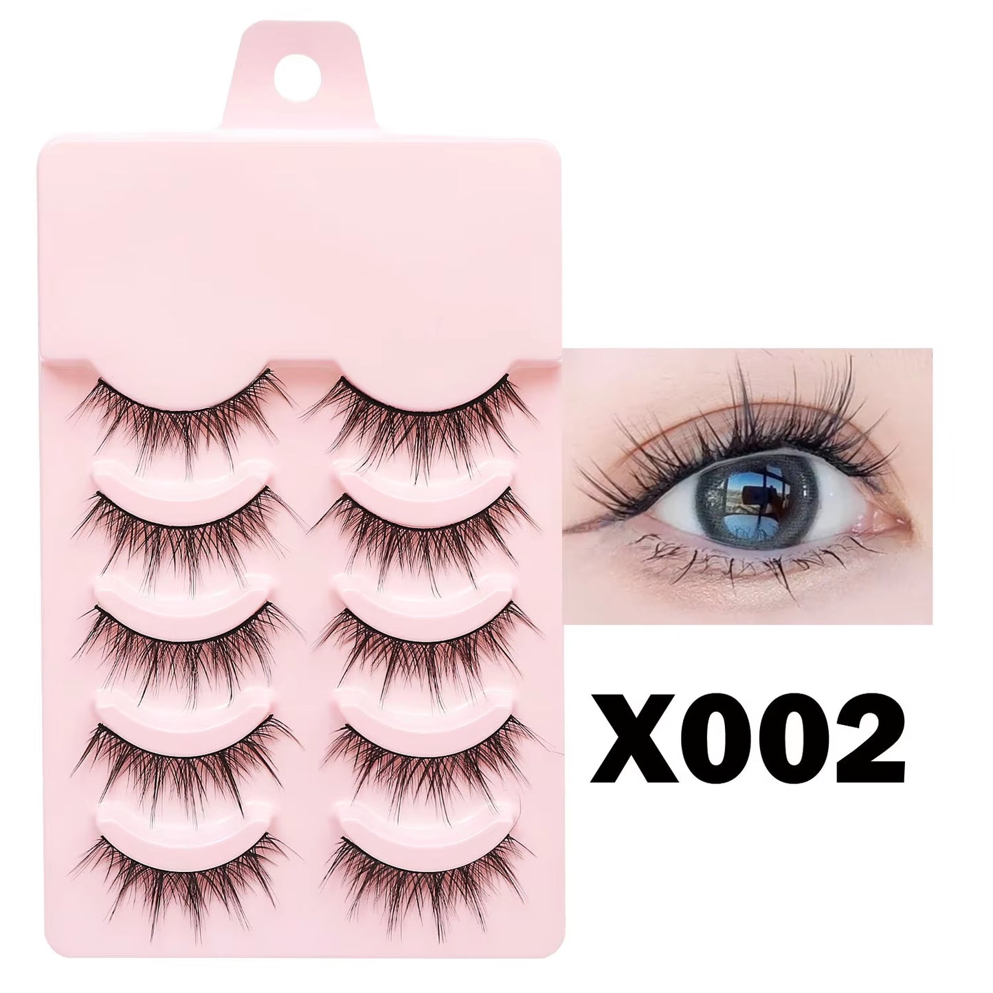 Manga-Inspired Soft Natural False Eyelashes - Thick Wispy Lashes for Daily Makeup and Special Occasions