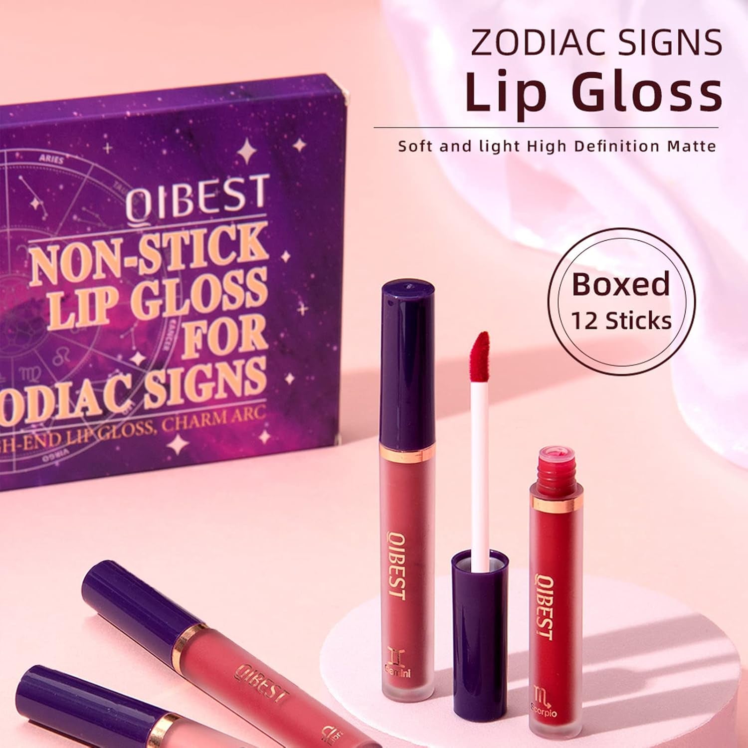 6-Piece Heart Crush Lip Glaze Set - Vivid Color, Juicy Glossy Finish, Long-Lasting & Moisturizing Lipstick for Daily Wear