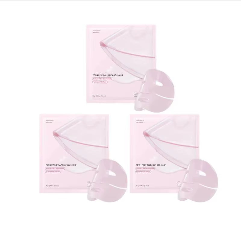 Pink Collagen Gel Salmon PDRN Facial Mask - Deep Hydrating, Moisturizing, and Firming Hydrogel Face Sheets for Balanced Skin Tone