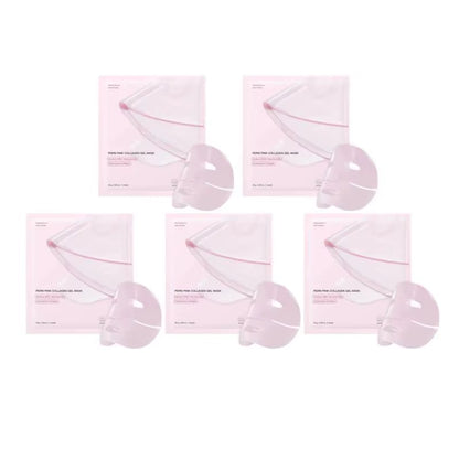 Pink Collagen Gel Salmon PDRN Facial Mask - Deep Hydrating, Moisturizing, and Firming Hydrogel Face Sheets for Balanced Skin Tone