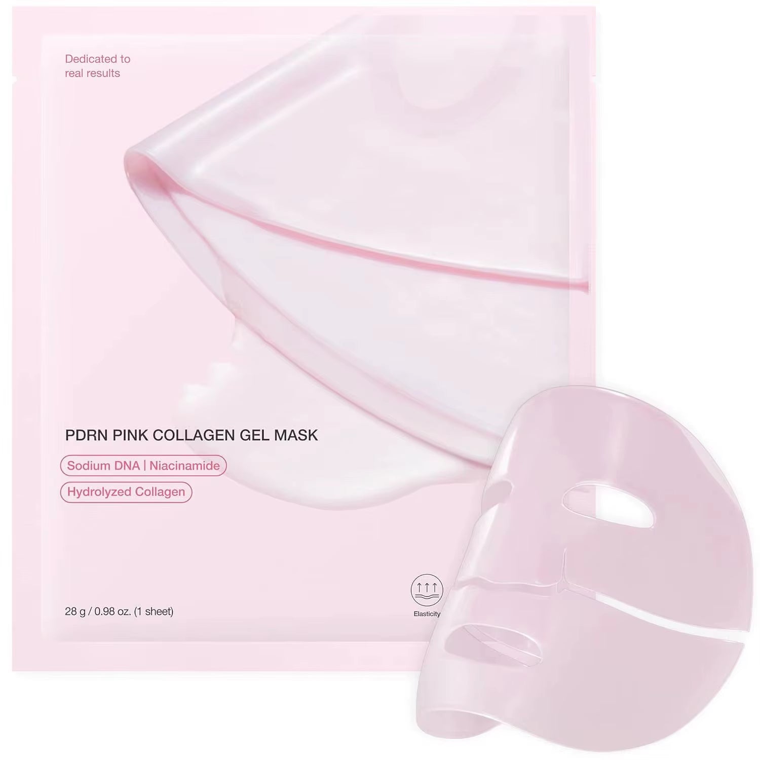 Pink Collagen Gel Salmon PDRN Facial Mask - Deep Hydrating, Moisturizing, and Firming Hydrogel Face Sheets for Balanced Skin Tone