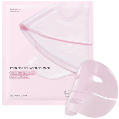 Pink Collagen Gel Salmon PDRN Facial Mask - Deep Hydrating, Moisturizing, and Firming Hydrogel Face Sheets for Balanced Skin Tone