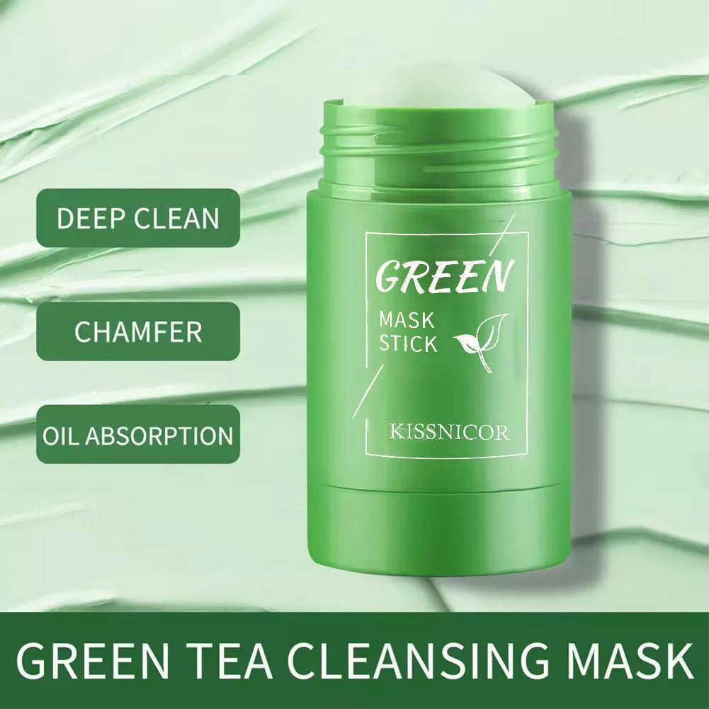 Green Tea Cleansing Stick Mask - Shrink Pores & Remove Blackheads, Deep Cleansing & Moisturizing Facial Treatment (40G)
